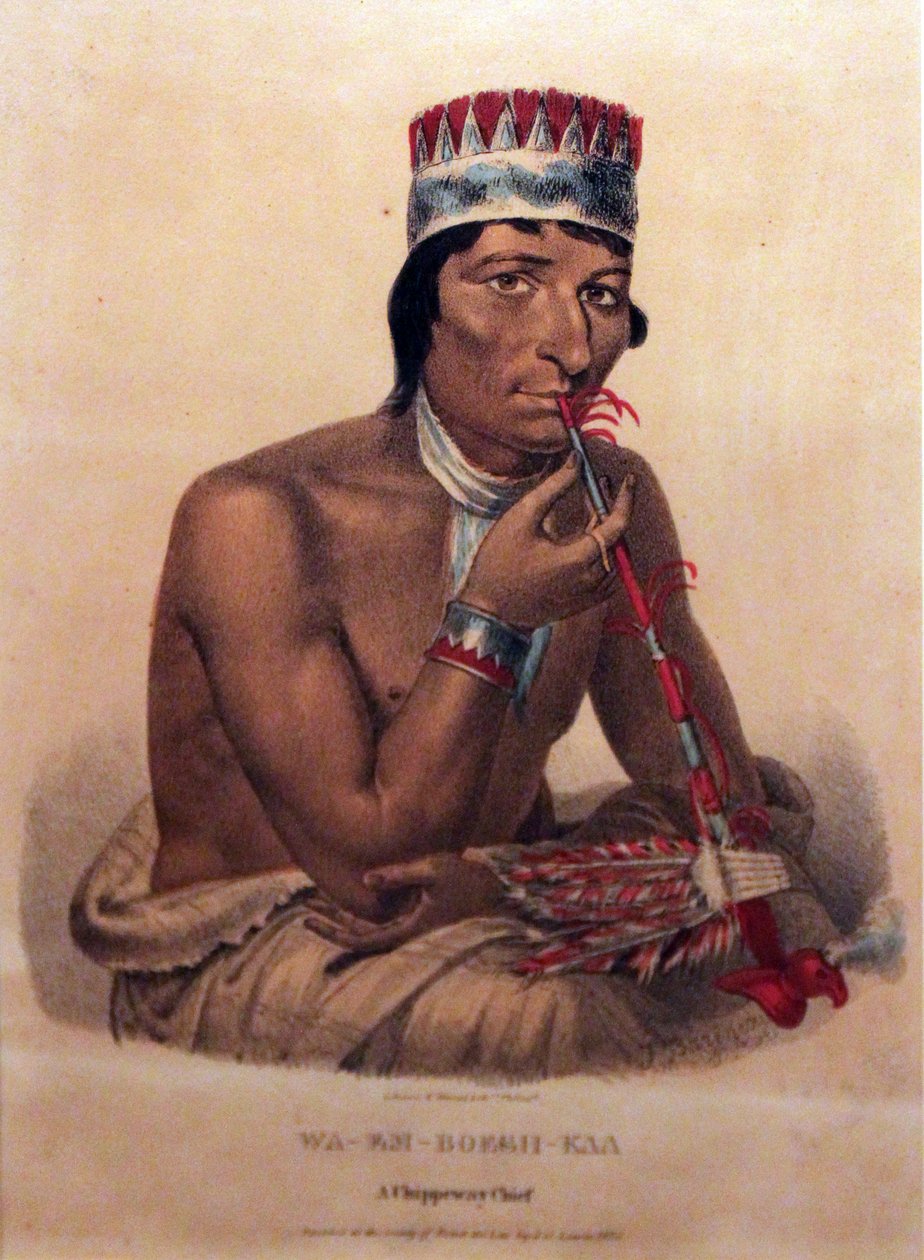 Waemboeshkaa, chef for Chippeway, 1825 af James Otto Lewis