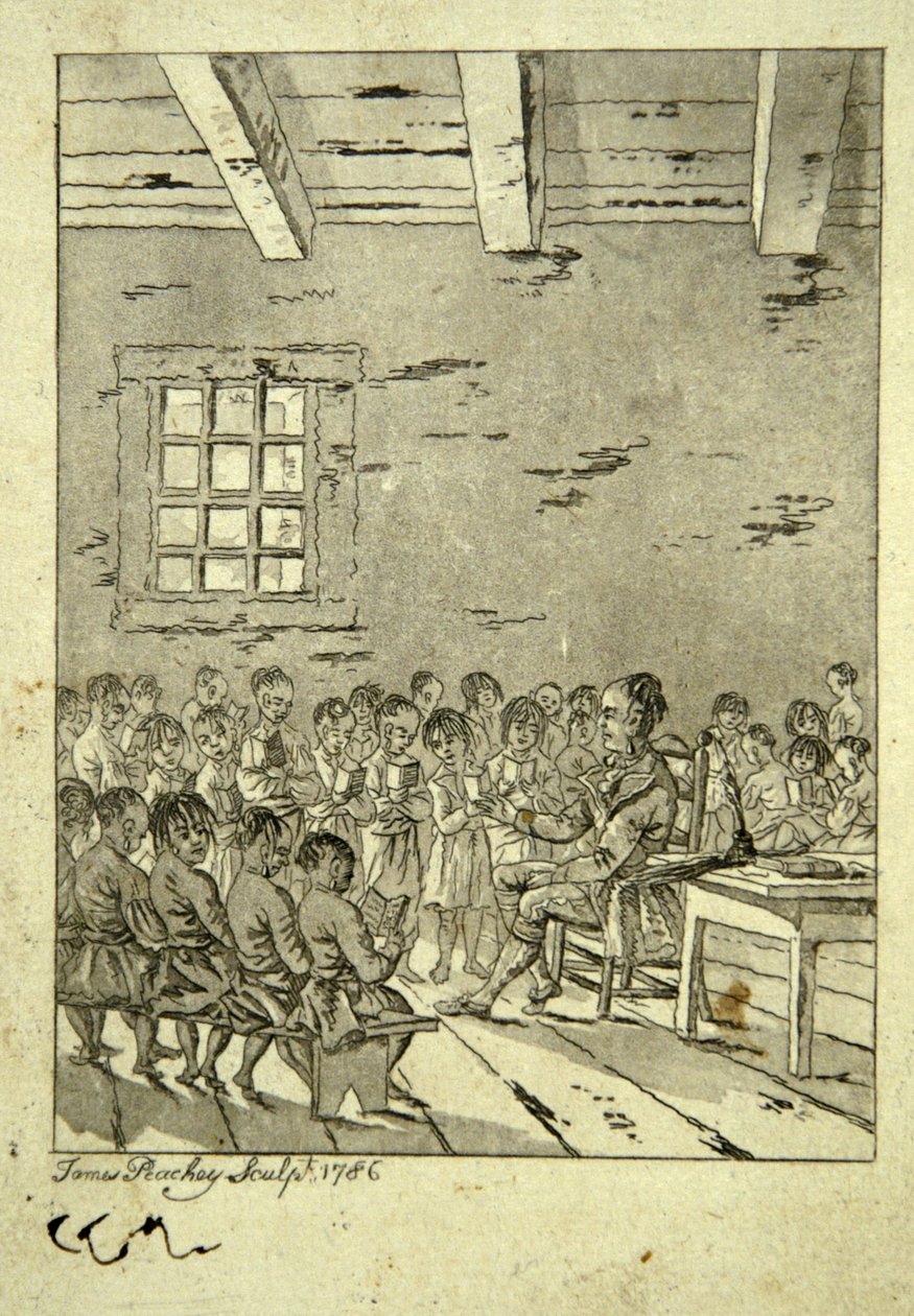 Klasseværelse på en indiansk skole, 1786 af James Peachey