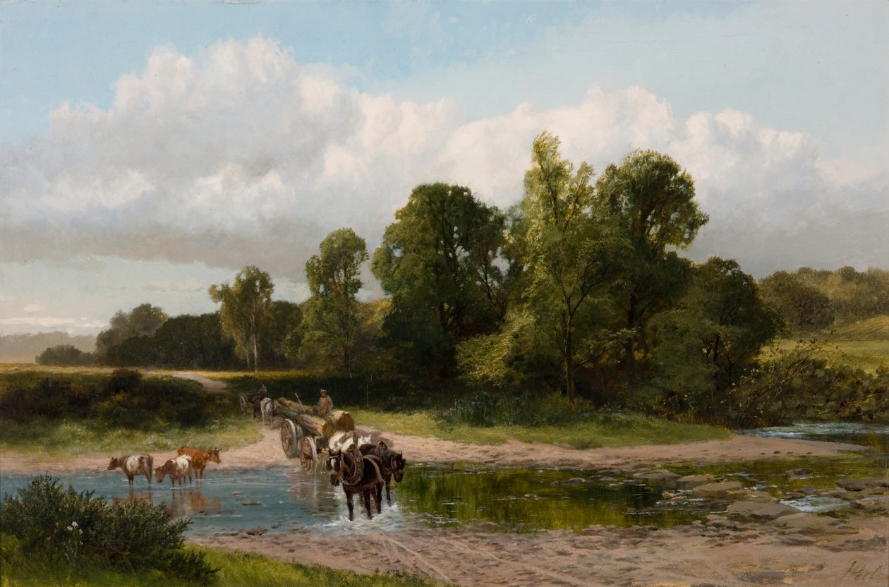 En Ford på Whitadder, Berwickshire af James Peel