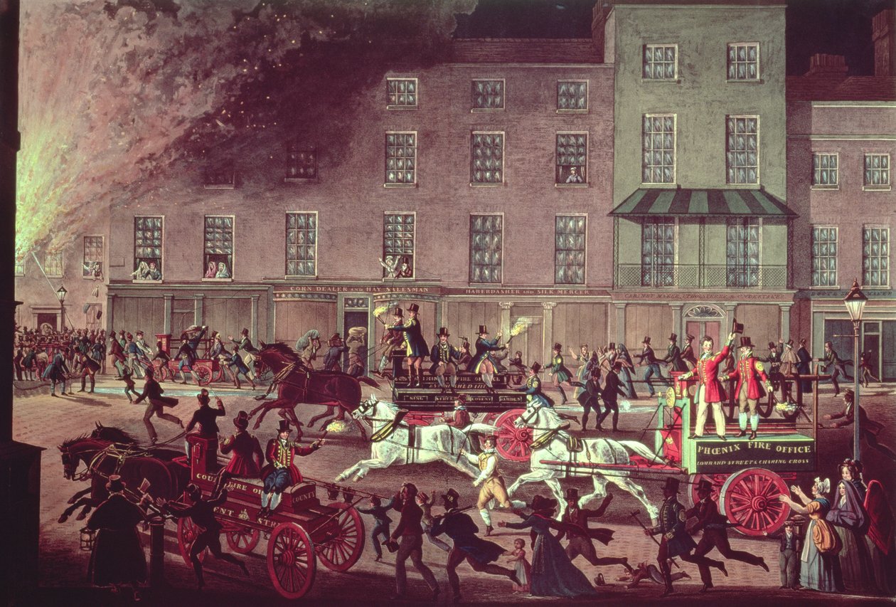 London Fire Engines, graveret af R.G. Reeve, pub. af Thomas McLean, ca. 1830 af James Pollard