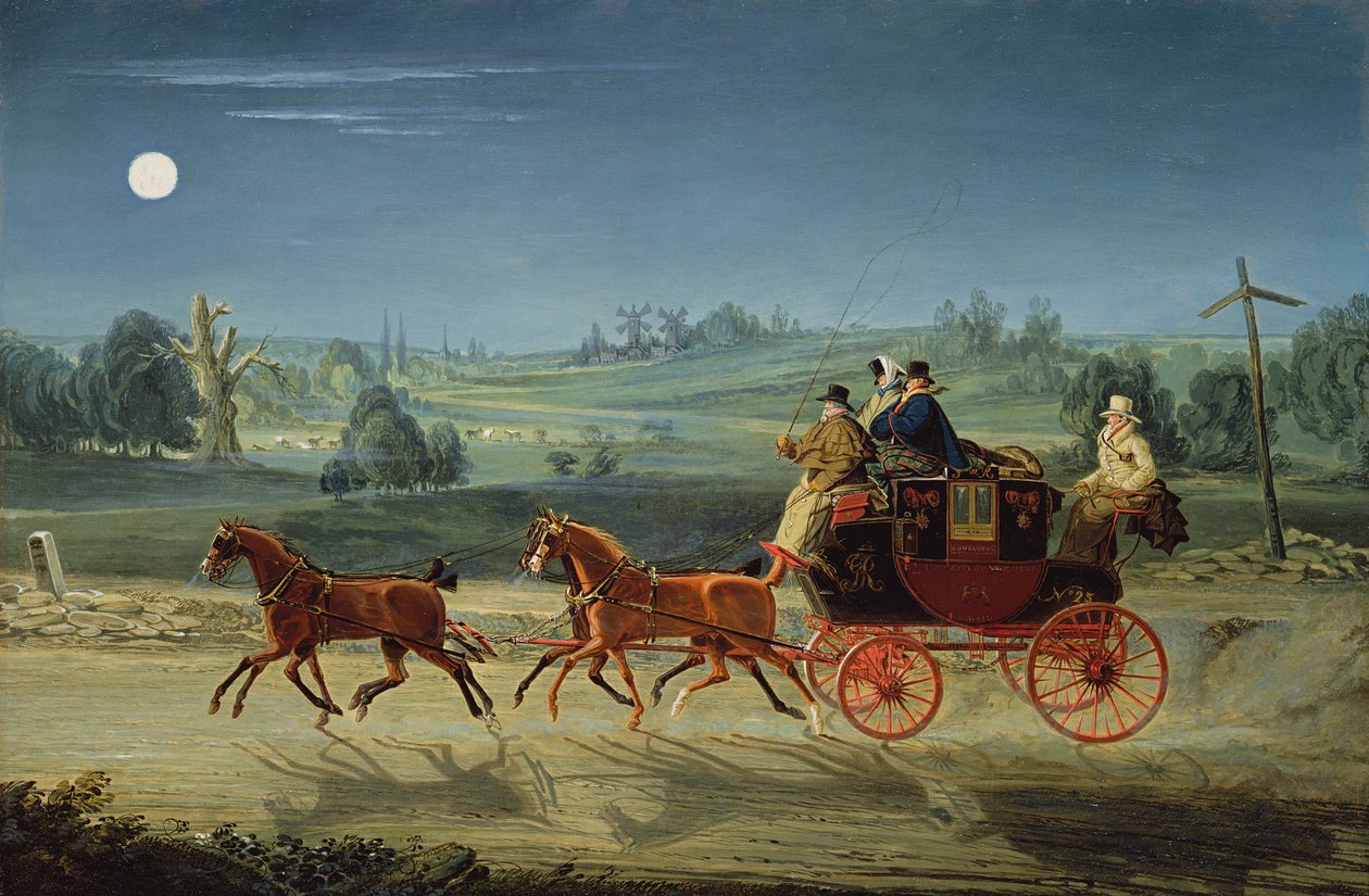 Bath, Bristol og London Royal Mail-bussen om natten af James Pollard