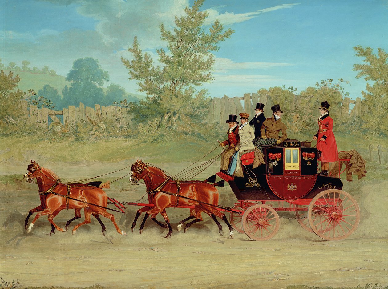 The Exeter Royal Mail på en landevej af James Pollard