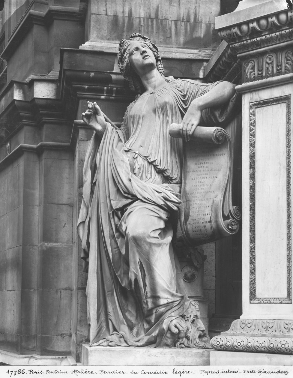 Moliere Fountain, Light Comedy, 1844 (marmor) (detalje) (se også 189432, 346524) af James Pradier