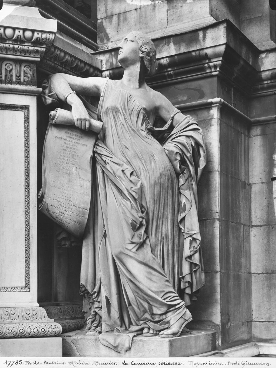 Moliere Fountain, Serious Comedy, 1844 (marmor) (detalje) (se også 189432, 346525) af James Pradier