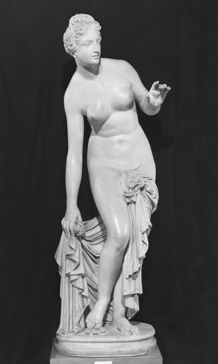 Venus, også kendt som Venus overrasket i sit bad, 1829 (marmor) af James Pradier