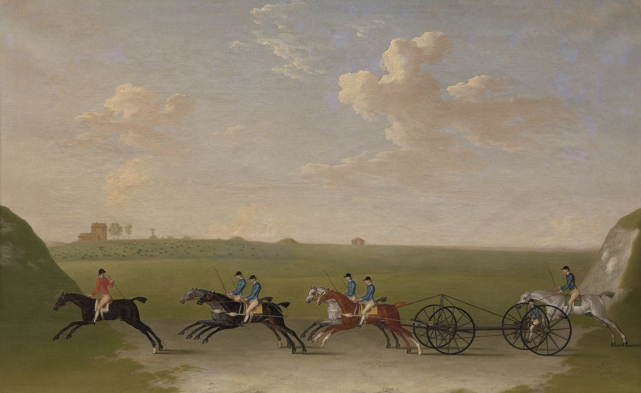 Chaise Match Run på Newmarket Heath onsdag den 29. august 1750 af James Seymour