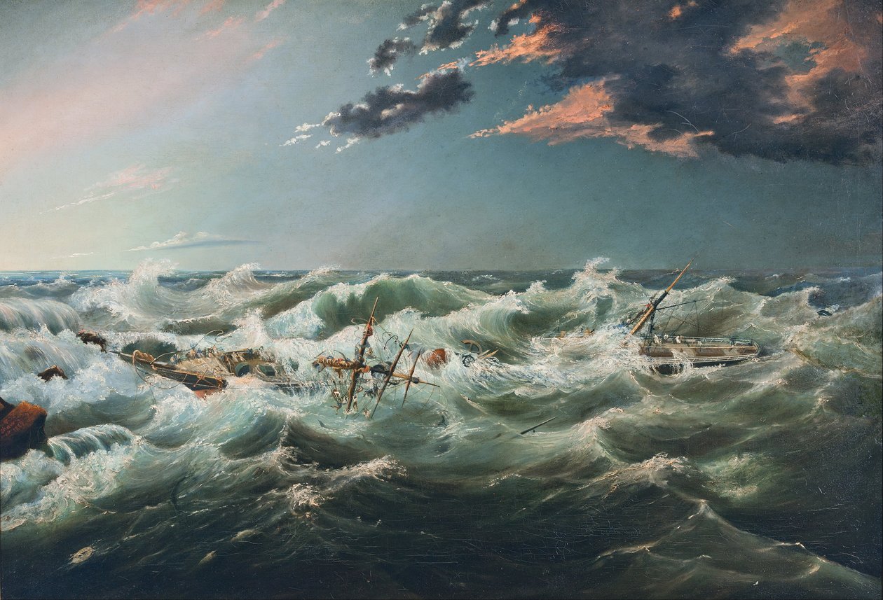 Admella ødelagde, Cape Banks, 6. august 1859 af James Shaw