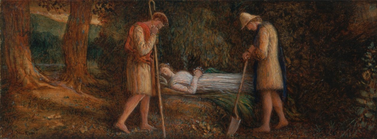 Imogen og hyrderne, fra Cymbeline, Act IV, scene ii af James Smetham