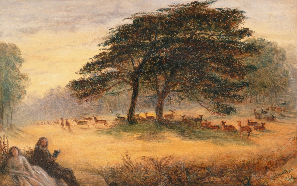 Elskere i Richmond Park (Windsor Park) af James Smetham