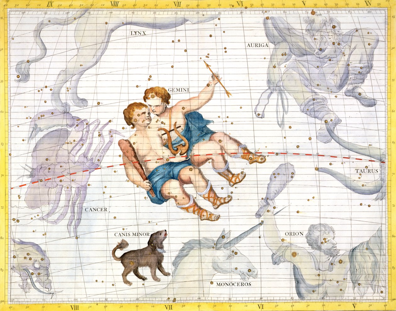 Constellation of Gemini with Canis Minor, plade 13 fra 