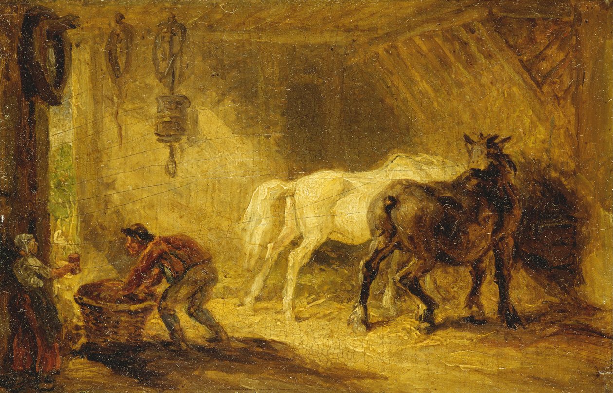 Interiør i en stald af James Ward