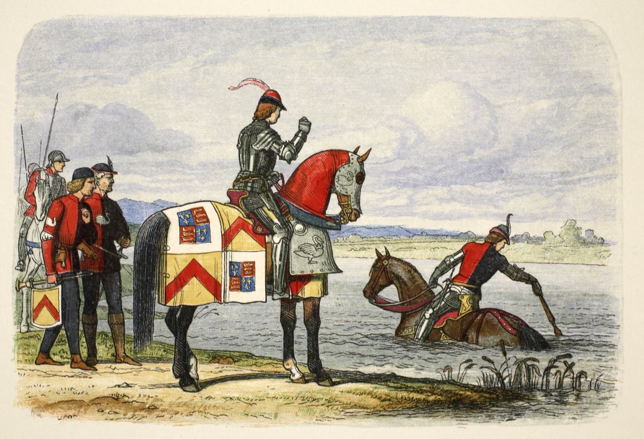 Buckingham finder Severn ufremkommelig, 18. oktober 1483, fra A Chronicle of England BC 55 til AD 1485, pub. London, 1863 af James William Edmund Doyle