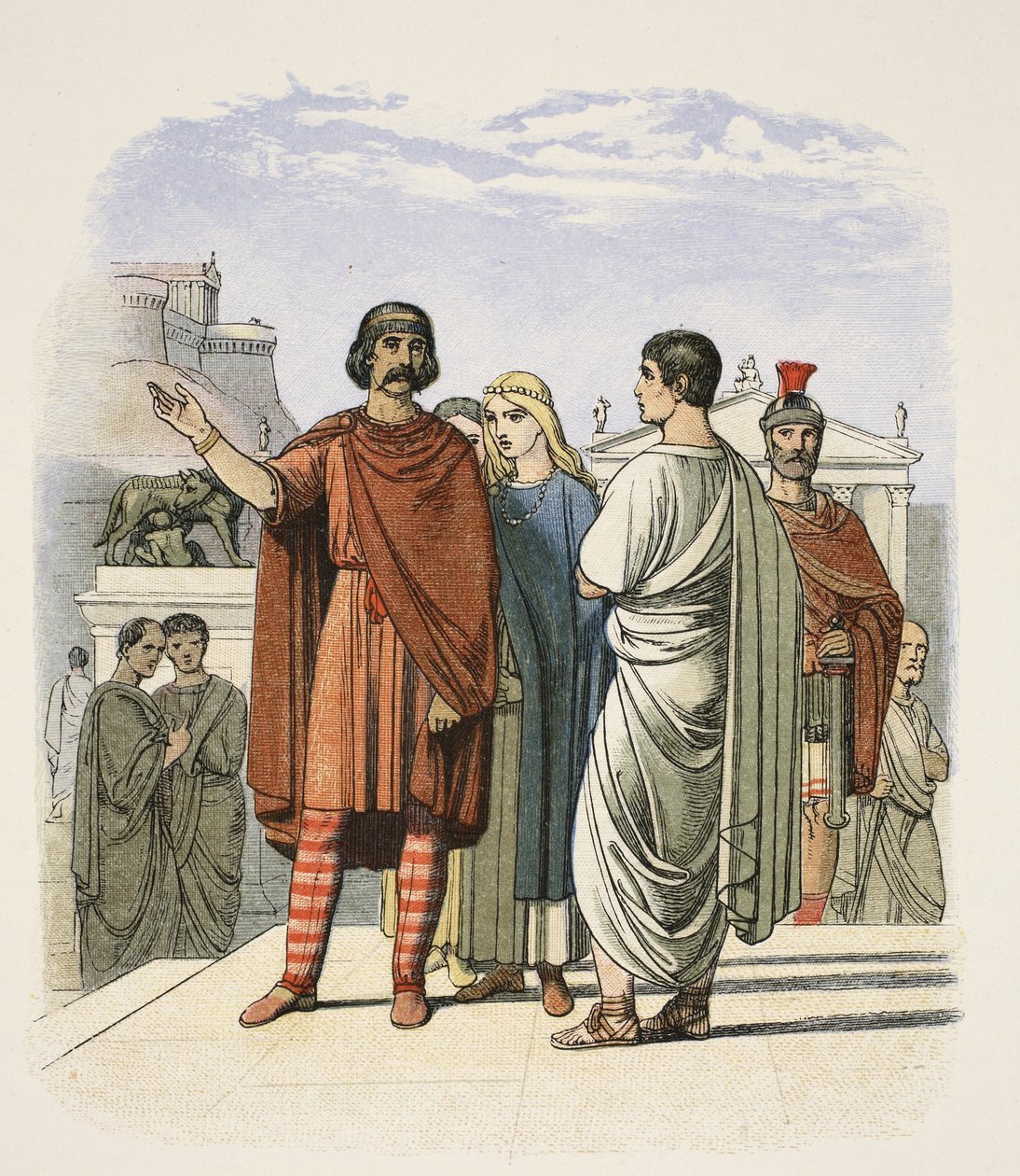 Caractacus i Rom i AD 52, fra A Chronicle of England BC 55 til AD 1485, pub. London, 1863 af James William Edmund Doyle
