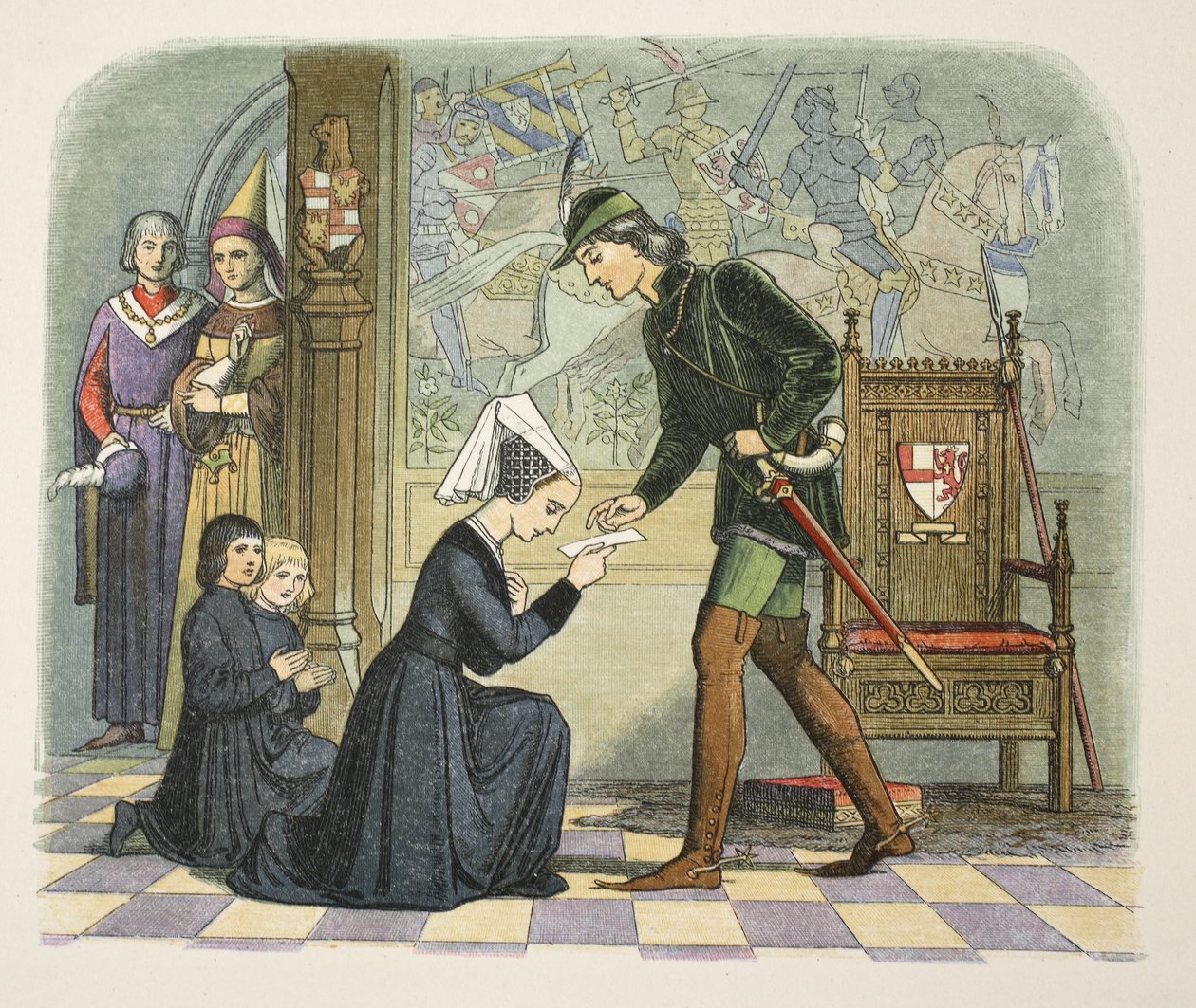 Edward IV og Lady Elizabeth Grey, 1. maj 1464, fra A Chronicle of England BC 55 til AD 1485, pub. London, 1863 af James William Edmund Doyle