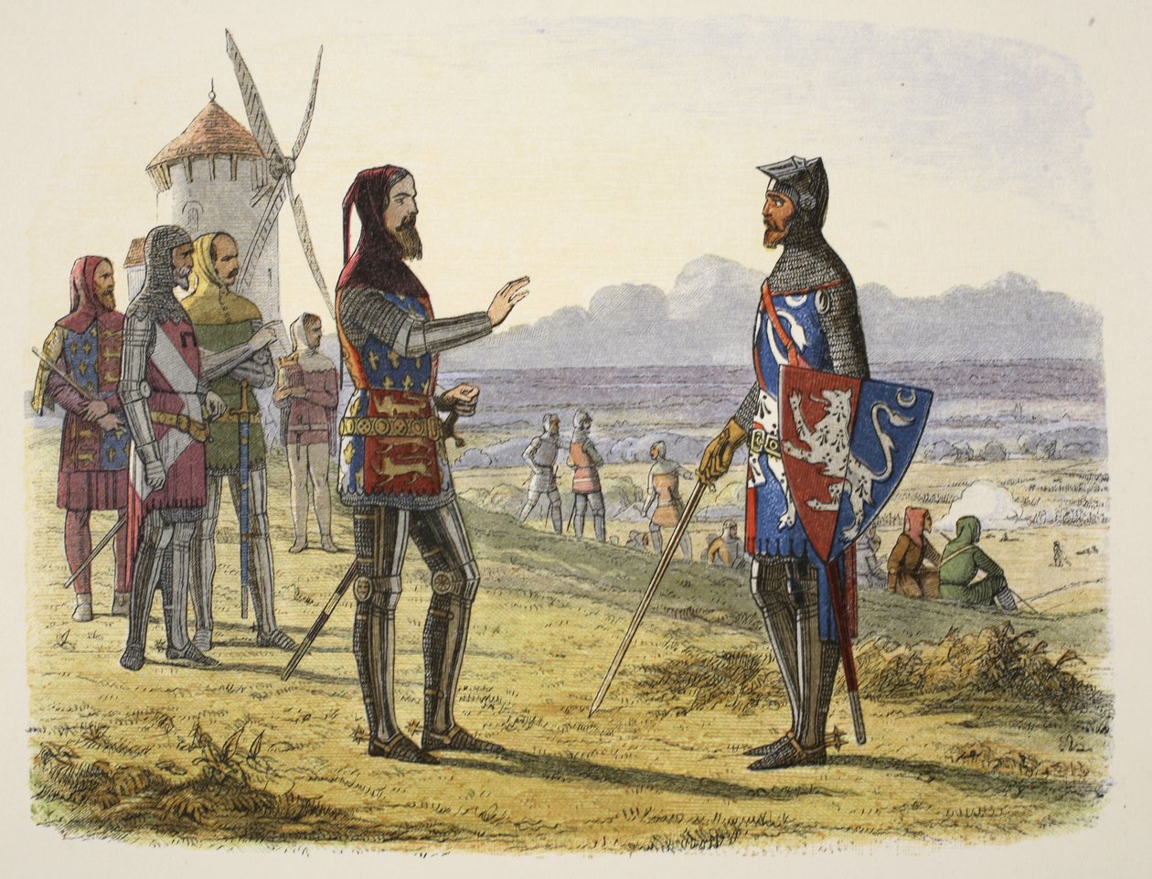 Edward nægter hjælp til sin søn i Crécy, fra A Chronicle of England BC 55 til AD 1485, pub. London, 1863 af James William Edmund Doyle
