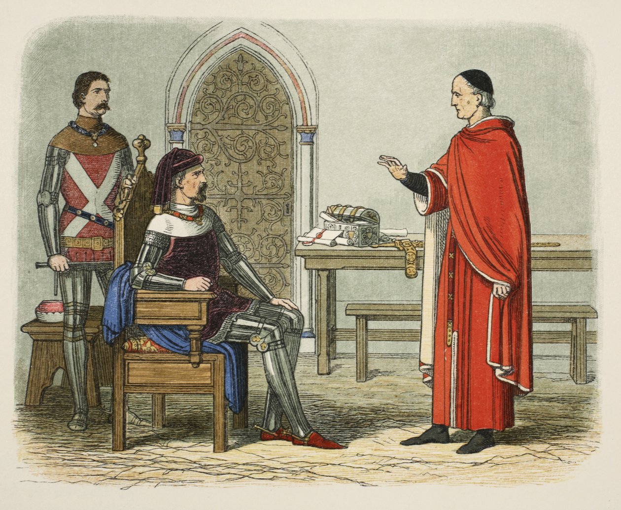 Gascoigne nægter at dømme en prælat eller jævnaldrende, fra A Chronicle of England BC 55 til AD 1485, pub. London, 1863 af James William Edmund Doyle