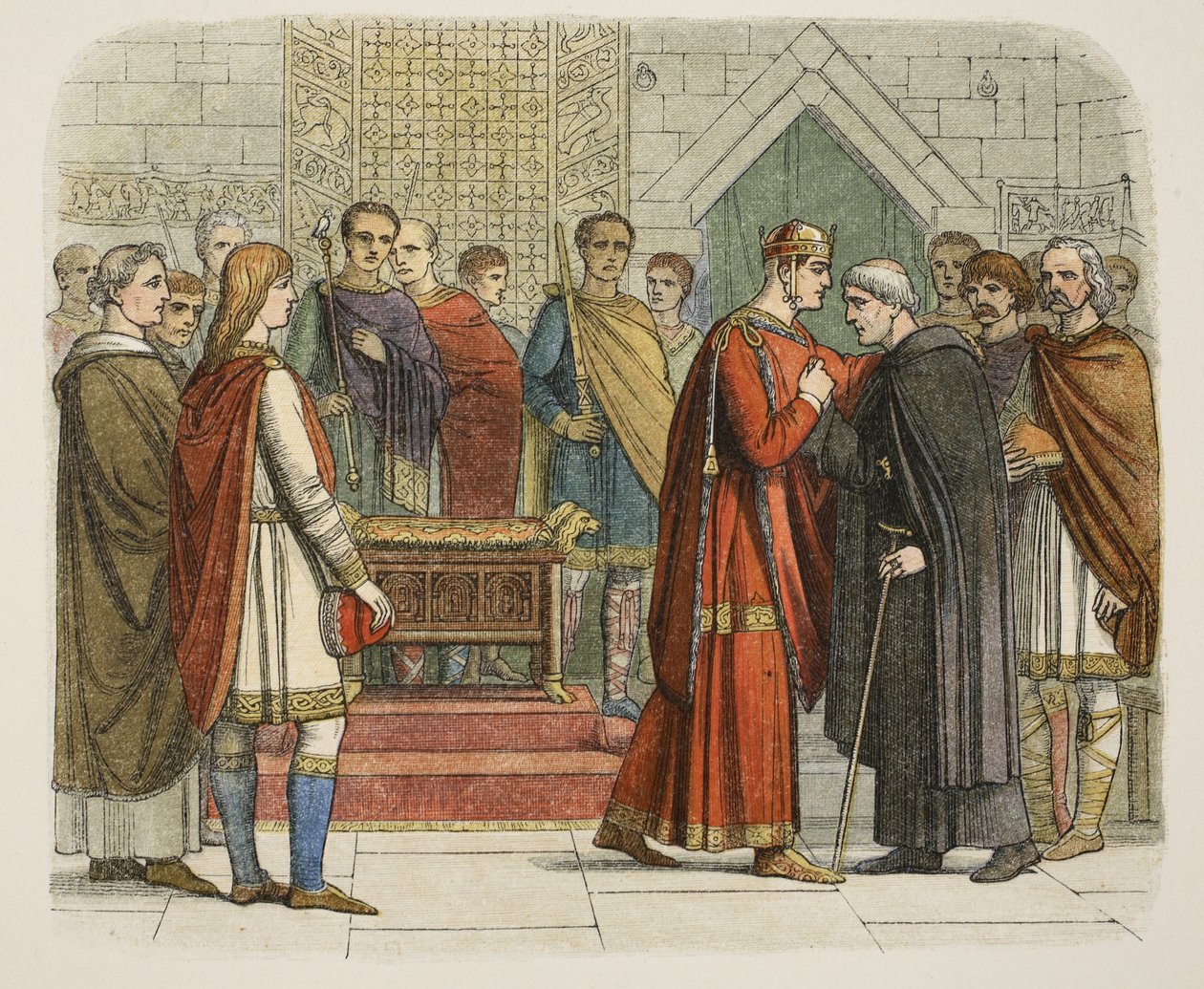 Kong Vilhelm I retter retten til de engelske ledere i 1067, fra A Chronicle of England BC 55 til AD 1485, pub. London, 1863 af James William Edmund Doyle