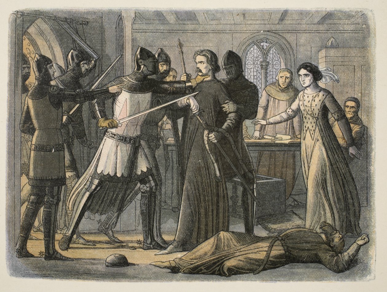 Mortimer beslaglagt af kongen, fra A Chronicle of England BC 55 to AD 1485, pub. London, 1863 af James William Edmund Doyle