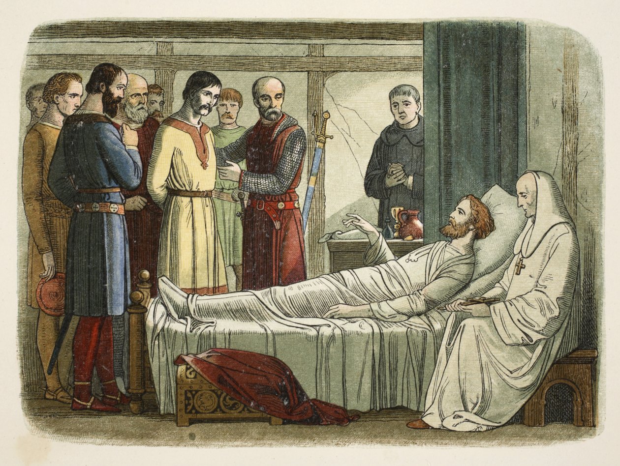 Richard benåder bueskytten, der skød ham, fra A Chronicle of England BC 55 til AD 1485, pub. London, 1863 af James William Edmund Doyle