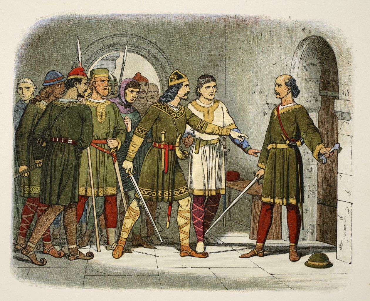 William de Breteuil forsvarer statskassen, fra A Chronicle of England BC 55 til AD 1485, pub. London, 1863 af James William Edmund Doyle