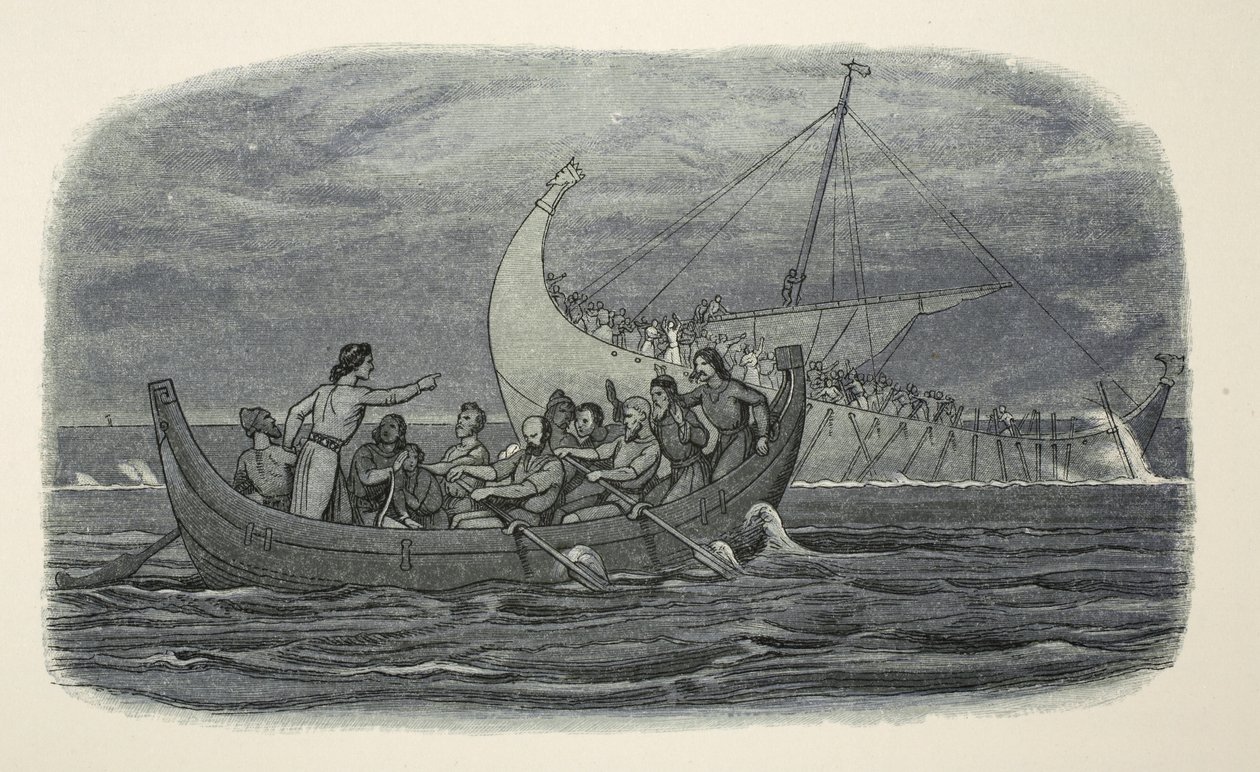 Vraget af det hvide skib, fra A Chronicle of England BC 55 til AD 1485, pub. London, 1863 af James William Edmund Doyle
