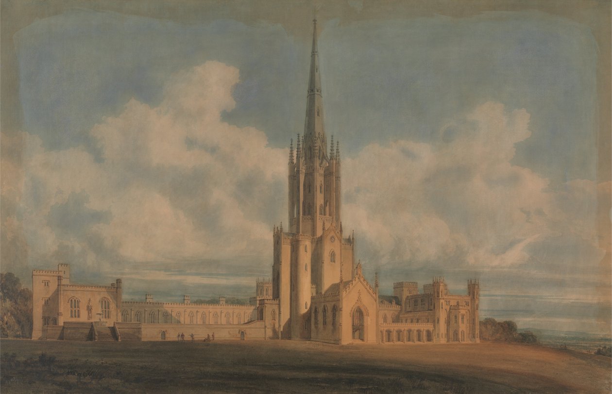 Projekteret design til Fonthill Abbey, Wiltshire af James Wyatt