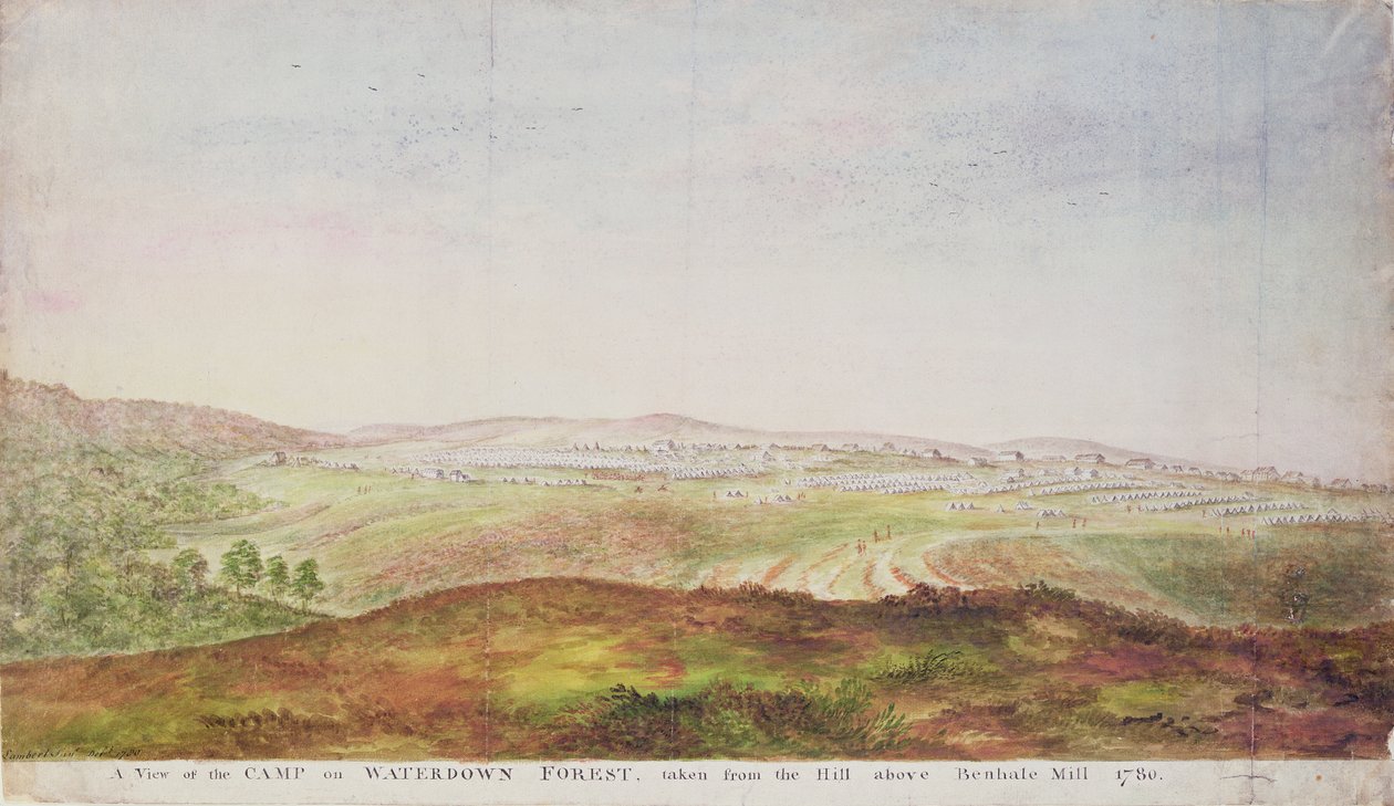 Udsigt over lejren på Waterdown Forest, 1780 af James the Younger Lambert