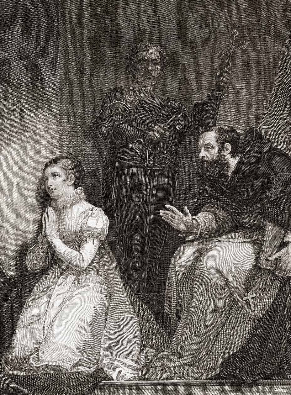 John Feckenham besøger Lady Jane Gray i Tower of London (print) af James (after) Northcote