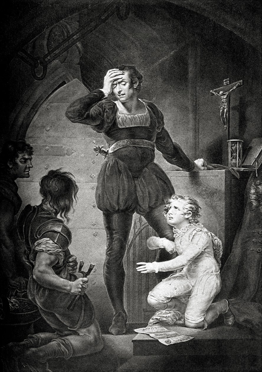 Kong John. Fjerde akt, første scene: Hubert med Arthur i fængslet af James (after) Northcote