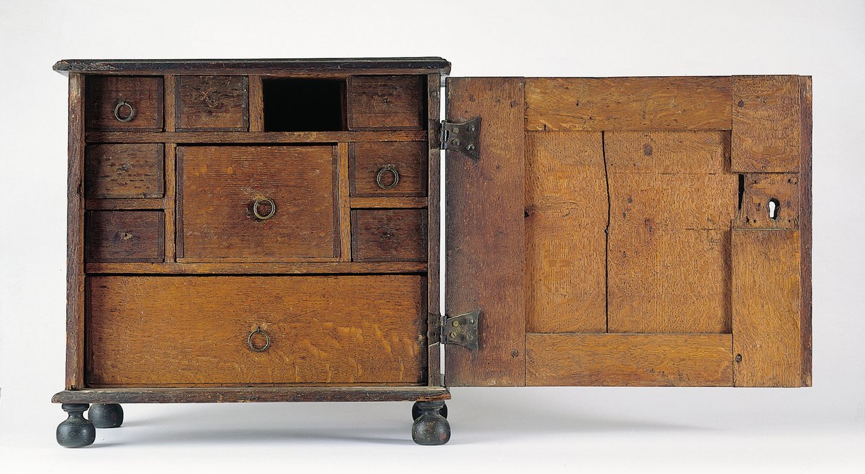Joseph og Bathsheba-paven udskårne og anvendte værdigenstande-kabinet, Salem, Massachusetts af James (attr. to) Symonds