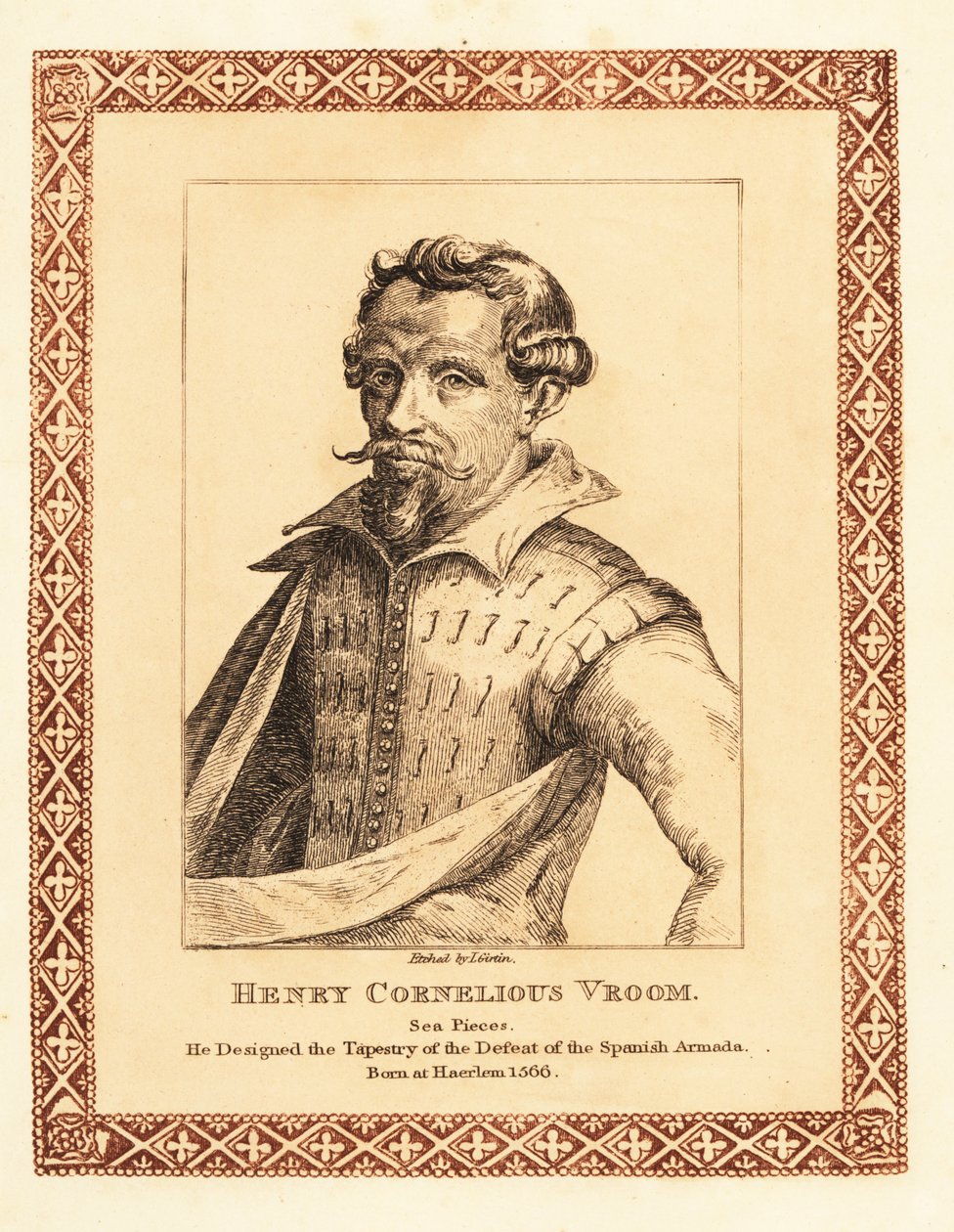 Hendrik Cornelisz Vroom, hollandsk guldalder marinemaler.1817 (radering) af James (c.1780 after 1820) Girtin