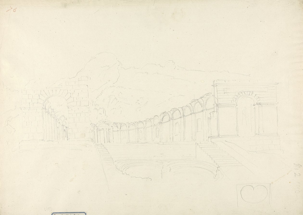 Tempel over foråret ved Zaghouan (grafit på papir) af James 1730 94 Bruce