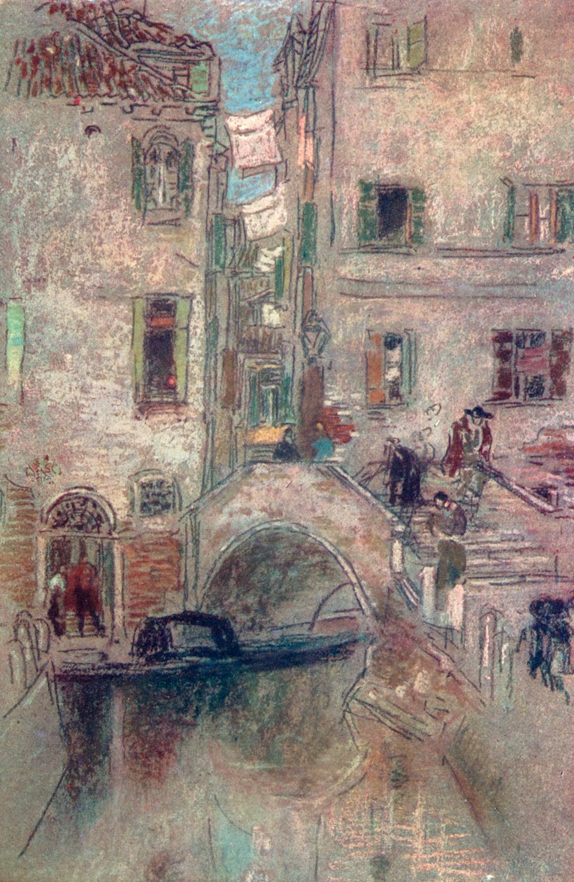 A Bye Canal, Venedig, 1800-tallet, 1904. af James Abbott McNeill Whistler