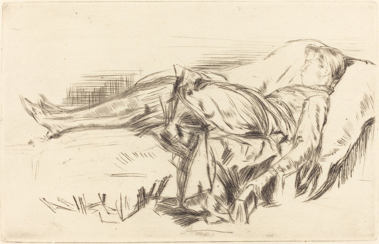 Et barn på en sofa, nr. 2, ca. 18731875. af James Abbott McNeill Whistler