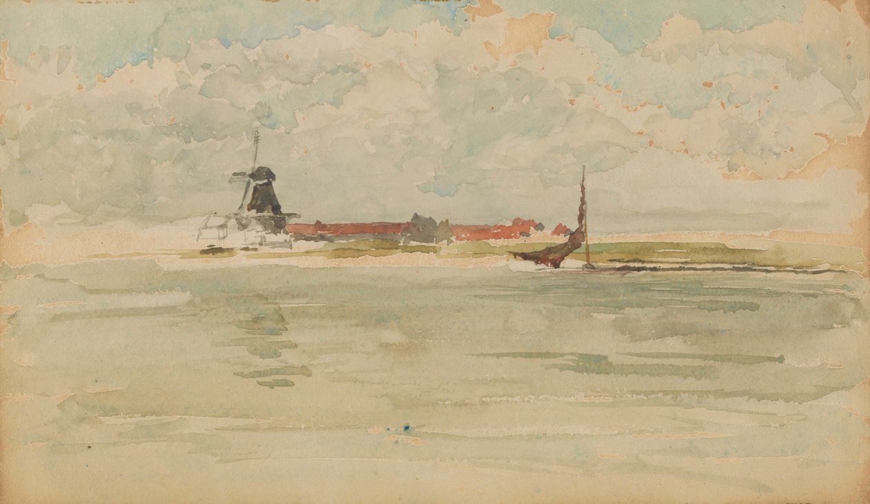 En lille rød seddel - Dordrecht, 1884. af James Abbott McNeill Whistler