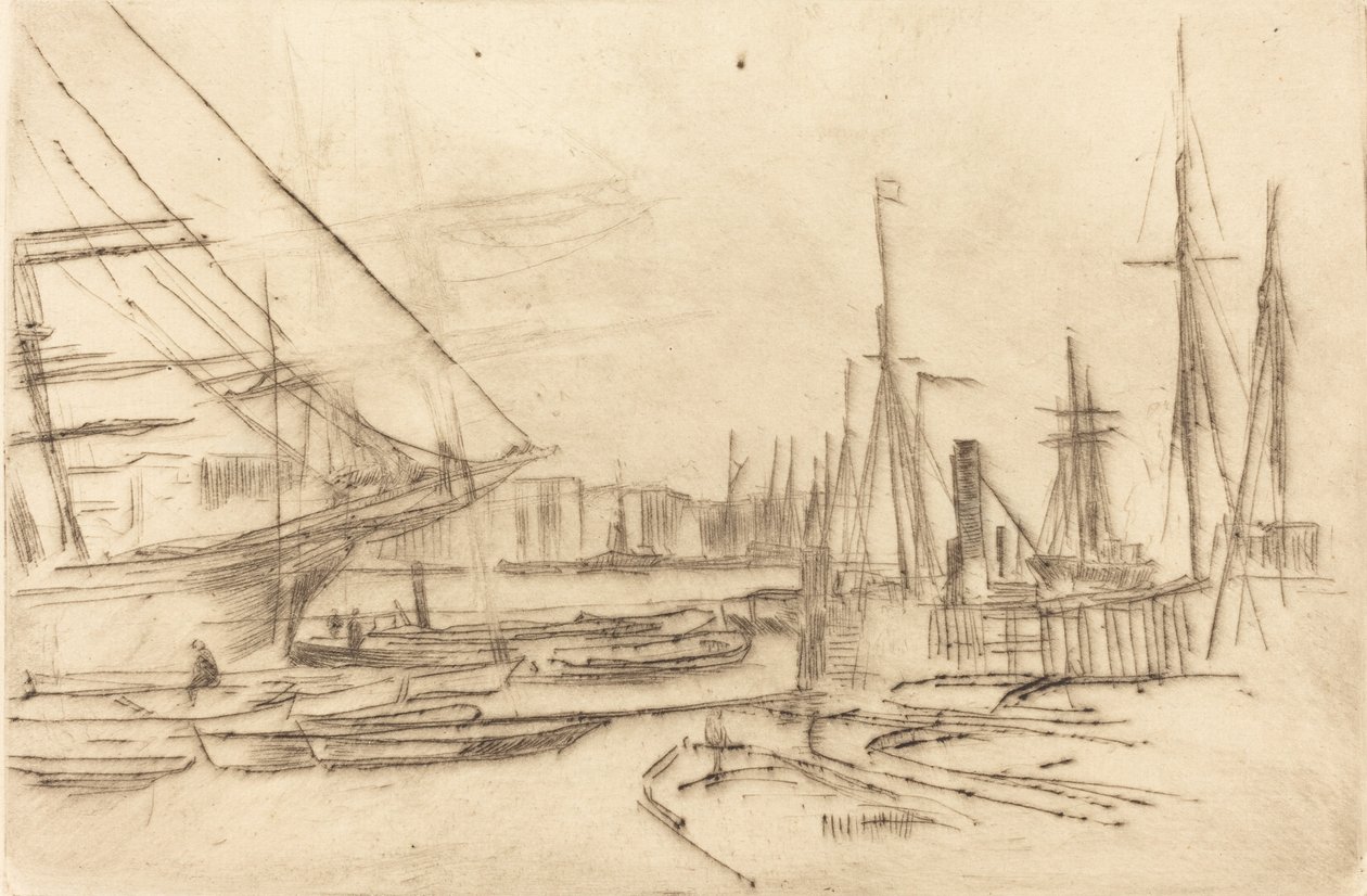 En skitse fra Billingsgate, 1878. af James Abbott McNeill Whistler