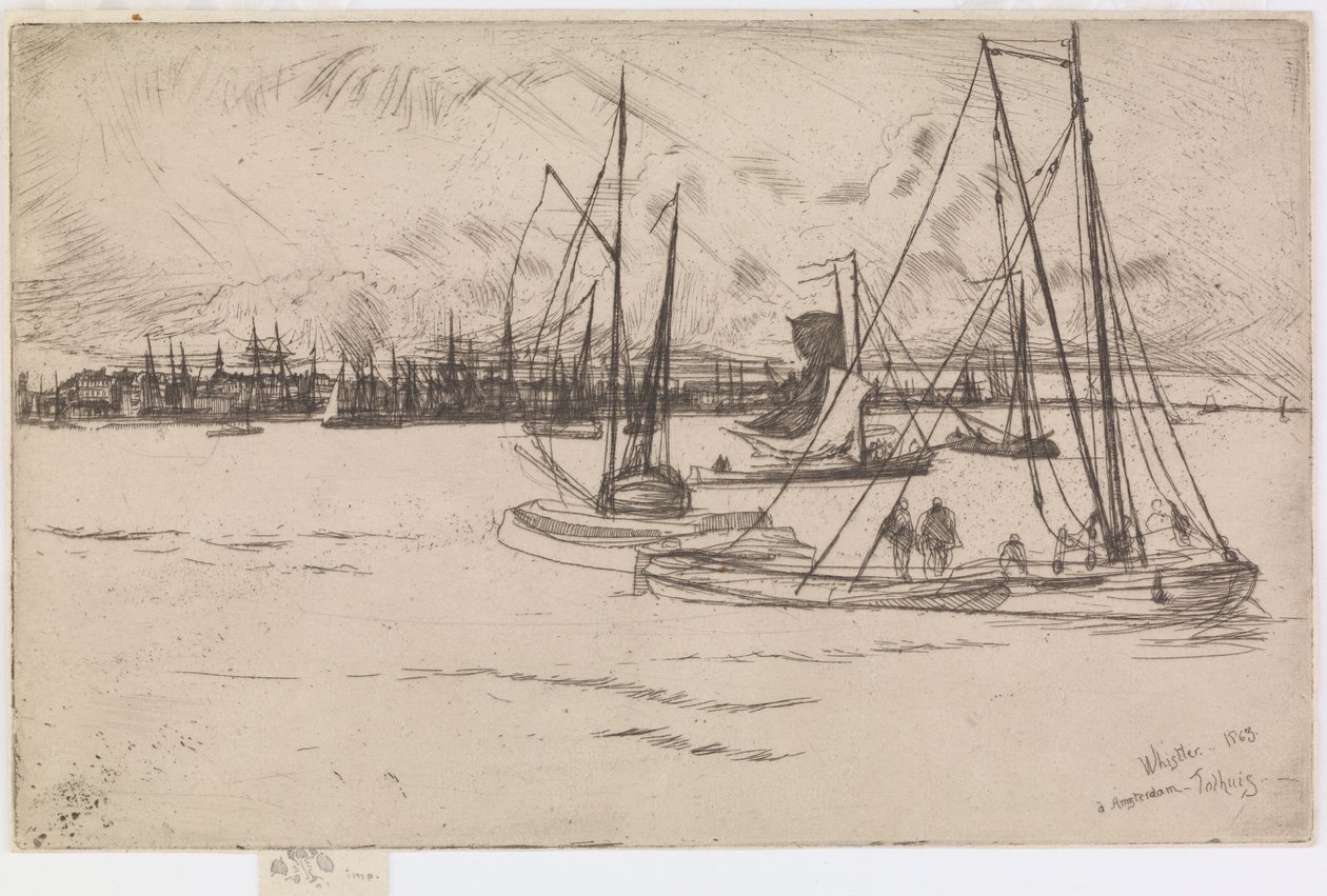 Amsterdam, fra Tolhuis, 1863. af James Abbott McNeill Whistler