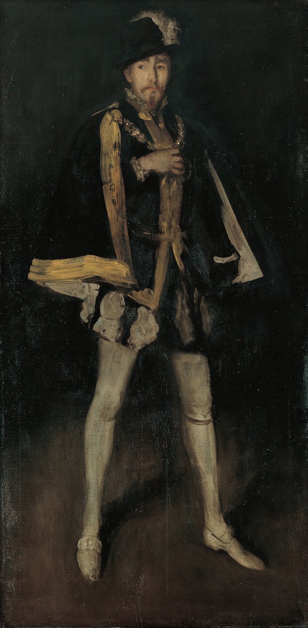 Arrangement i sort, nr. 3: Sir Henry Irving som Philip II af Spanien, 1876, omarbejdet 1885. af James Abbott McNeill Whistler