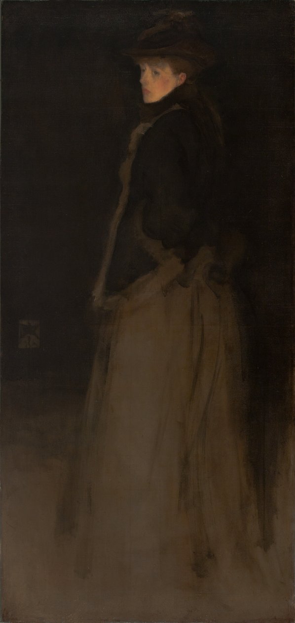 Arrangement i sort og brun, Pelsjakken af James Abbott McNeill Whistler