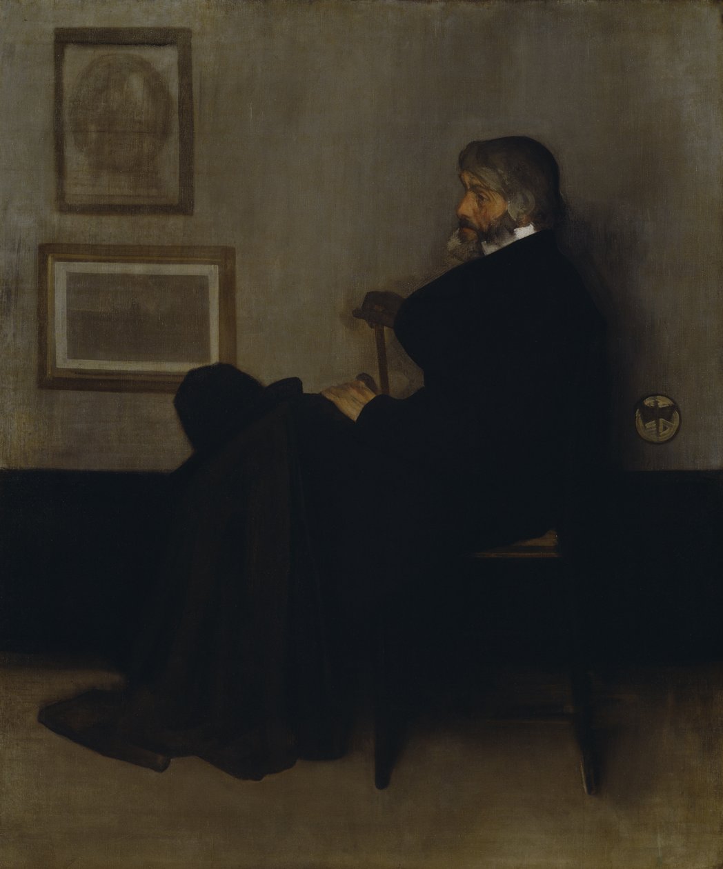 Arrangement i gråt og sort, nr. 2: Portræt af Thomas Carlyle (1795-1881) 1872-73 (olie på lærred) af James Abbott McNeill Whistler