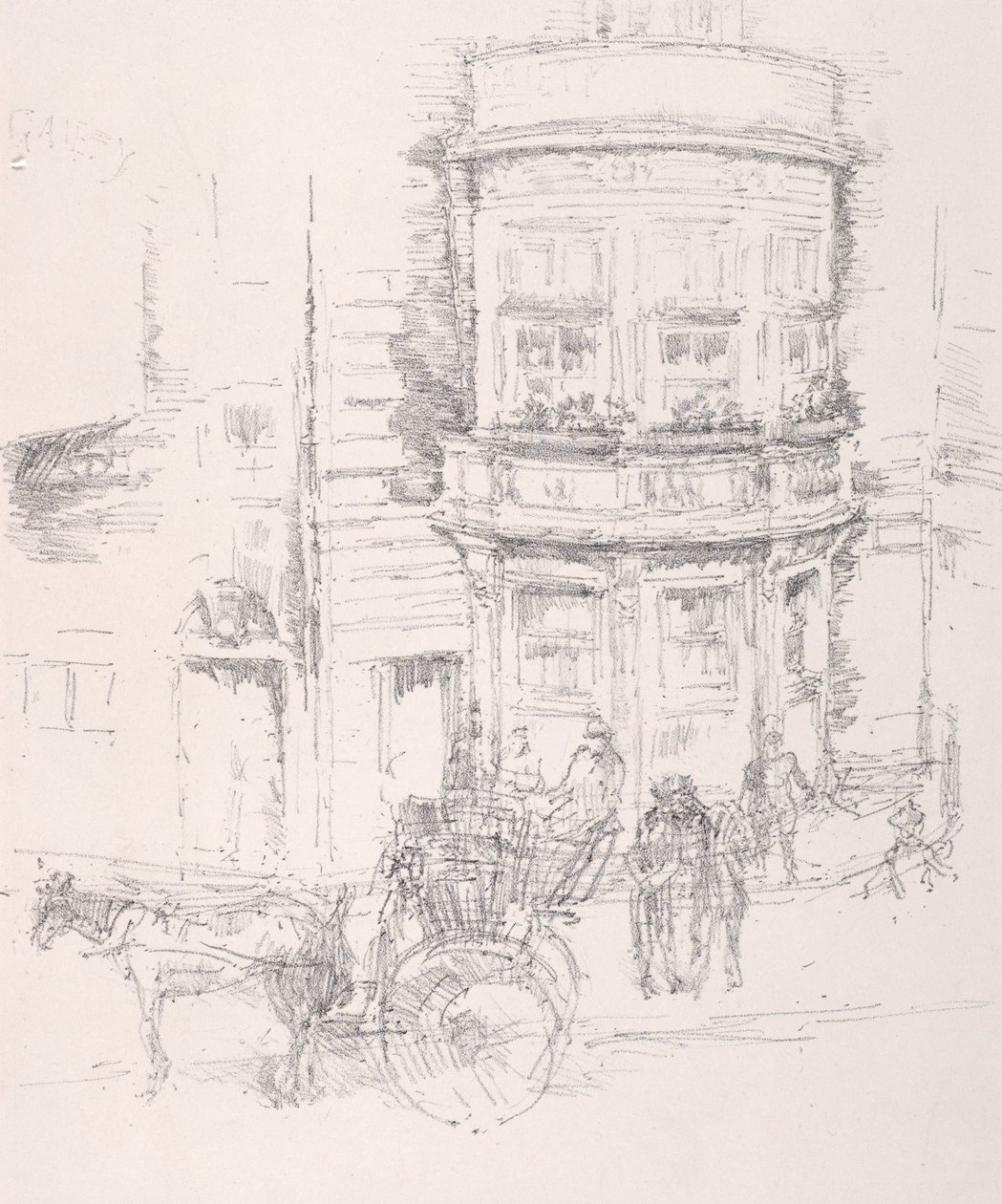 Bagsiden af The Gaiety Theatre. af James Abbott McNeill Whistler