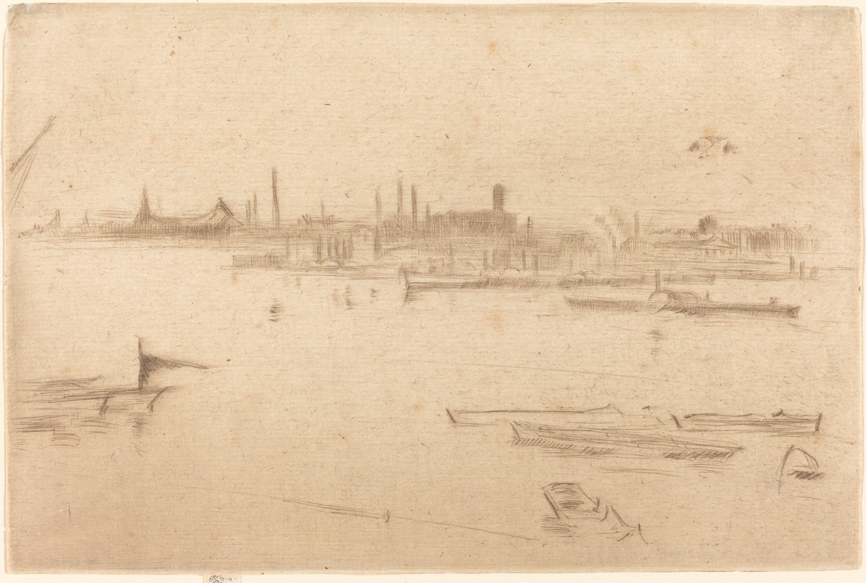 Battersea: Dawn, 1875. af James Abbott McNeill Whistler
