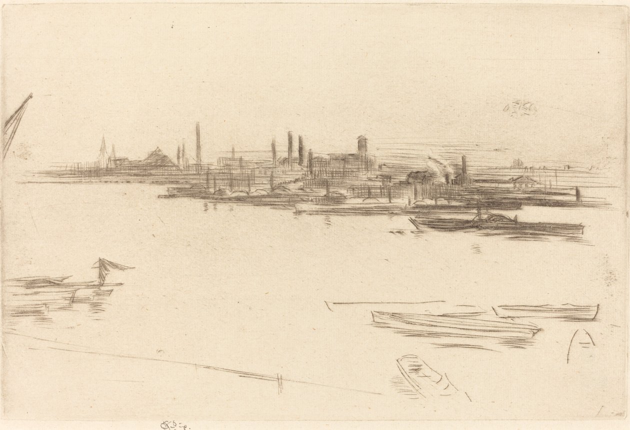 Battersea: Dawn, 1875. af James Abbott McNeill Whistler