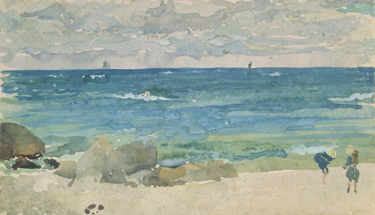 Strandscene med to figurer, 1885-90 af James Abbott McNeill Whistler