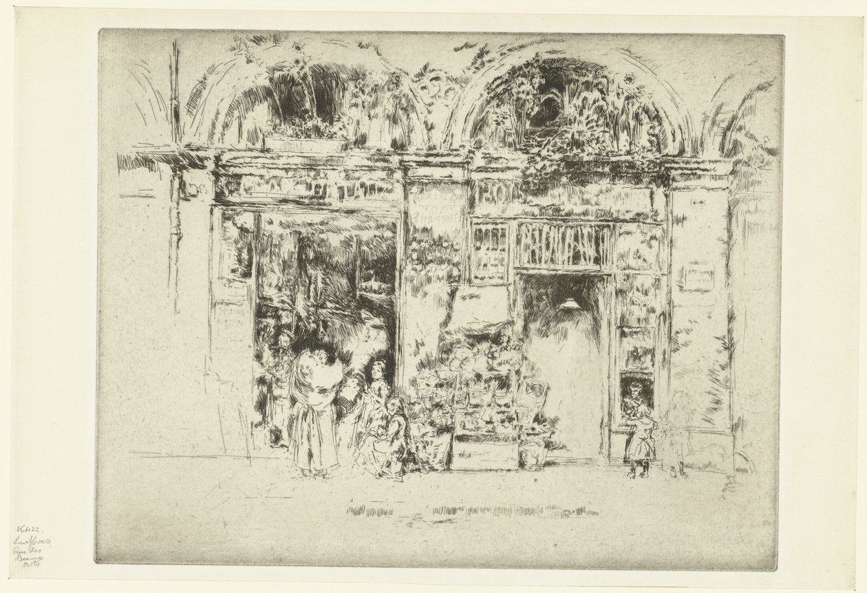 Blomsterbutik Solsikker, Rue des Beaux-Arts af James Abbott McNeill Whistler