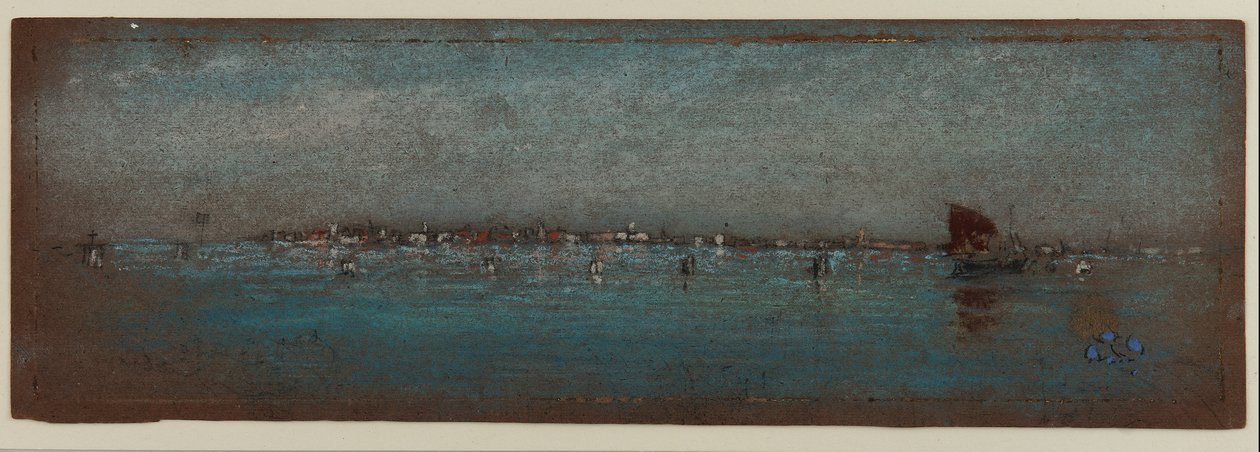 Blå og sølv - Øerne, Venedig, 1879-80 (pastel på brunt papir) af James Abbott McNeill Whistler