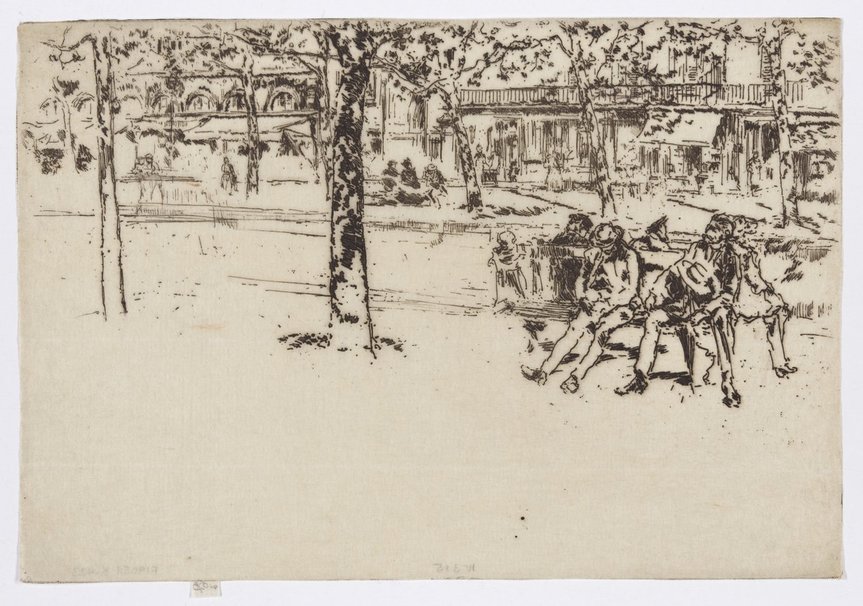 Boulevard Poissonière, Paris, ca. 1892-93 (radering; blæk på papir) af James Abbott McNeill Whistler
