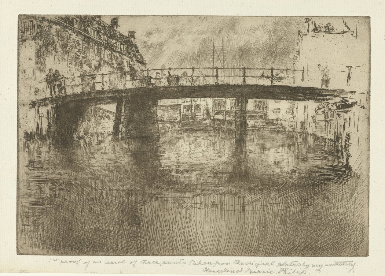 Broen i Amsterdam Bro, Amsterdam af James Abbott McNeill Whistler