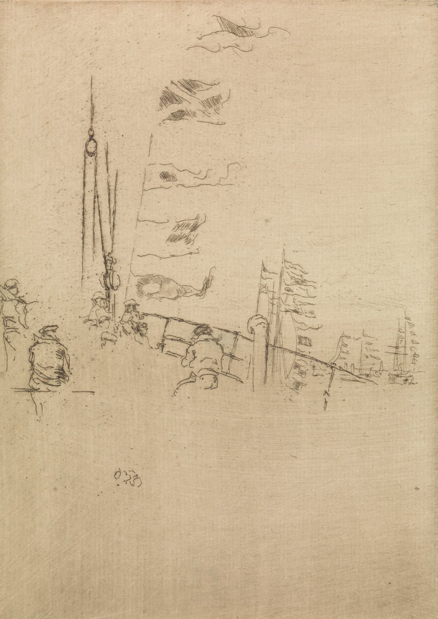 Bunting, fra et sæt på tolv raderinger med titlen The Naval Review, 1887 af James Abbott McNeill Whistler