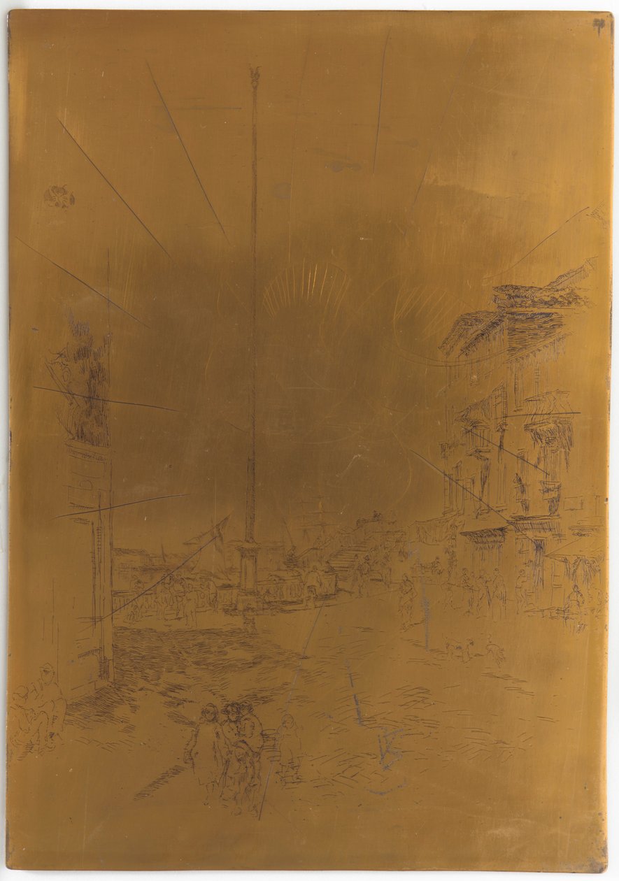 Annulleret trykplade til den lille mast, 1879-1880. af James Abbott McNeill Whistler